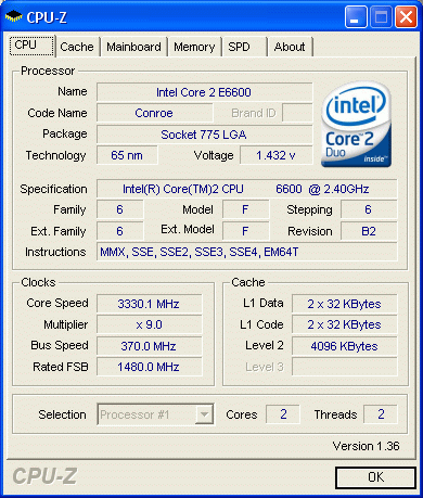 Intel Core 2 Duo E6550    -  3