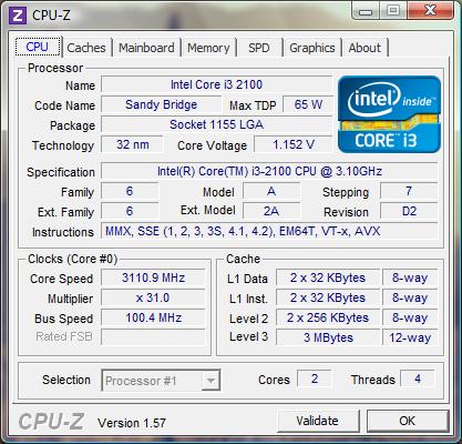     Intel Core I3 2100 -  2