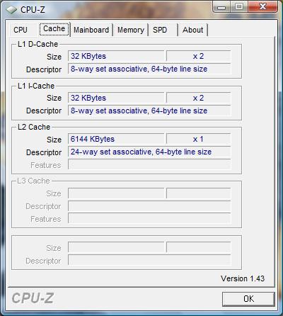 cpu-z Intel Core 2 Duo E8200