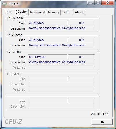 cpu-z Intel Celeron Dual-Core E1200