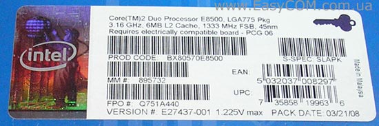 Intel Core 2 Duo E8500