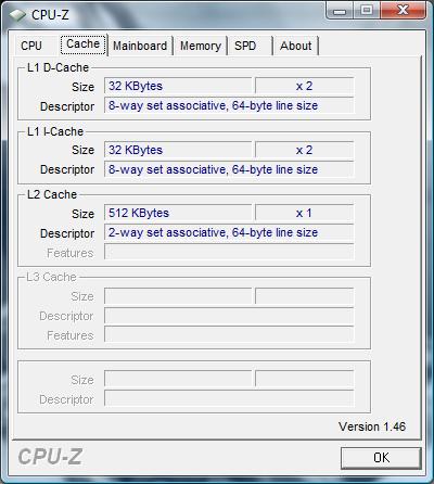 cpu-z Intel Celeron Dual-Core E1400