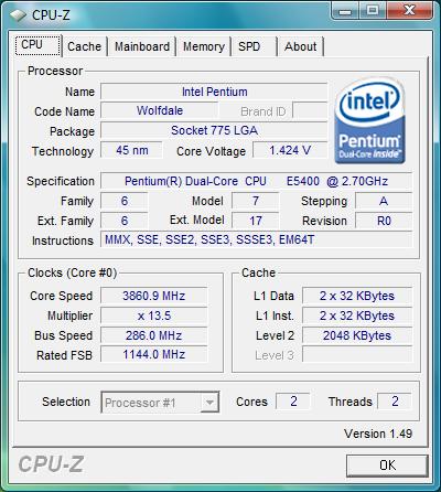 Как разогнать процессор intel pentium e5400