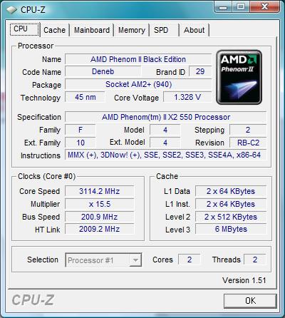 AMD Phenom II X2 550 Black Edition