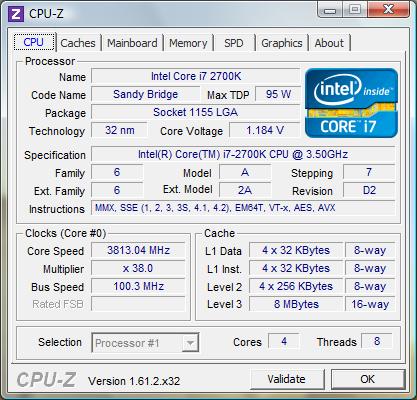 Intel Core i7-2700К cpu-z turbo boost