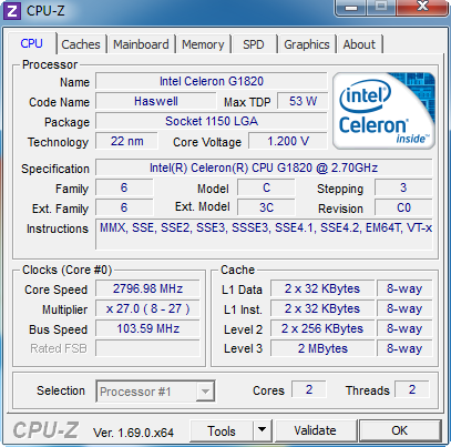 Intel Celeron G1820