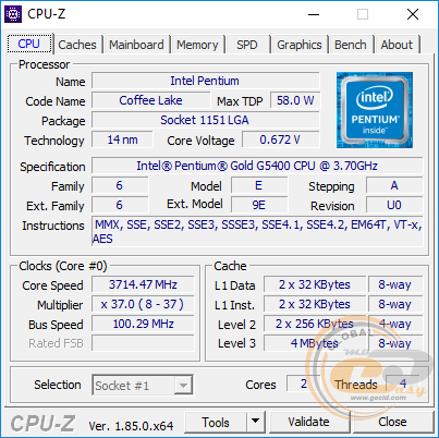 Intel Pentium Gold G5400