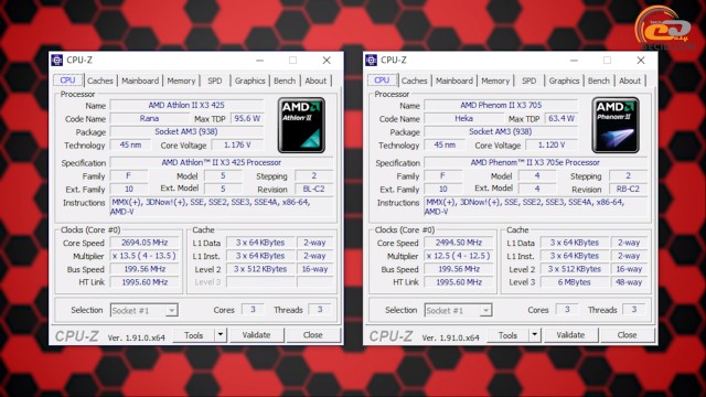 Athlon II X3 425 Phenom II X3 705e