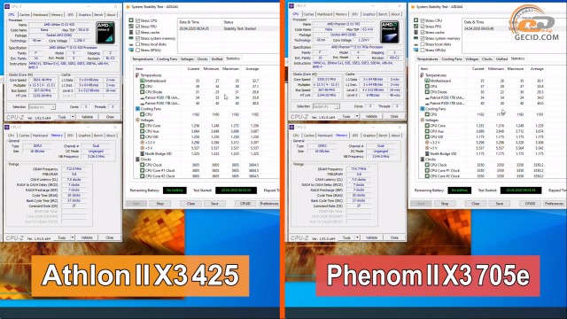 Athlon II X3 425 Phenom II X3 705e