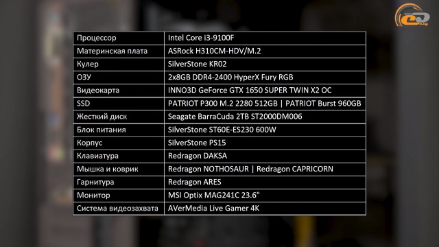 Core i3-9100F GTX 1650 SUPER