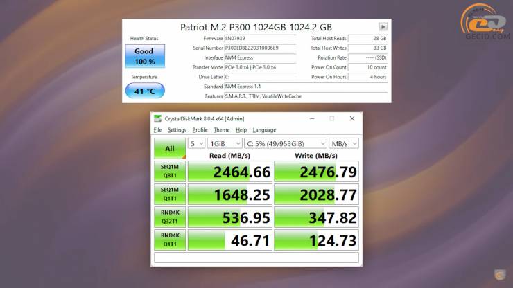 М.2 PCIe SSD PATRIOT P300