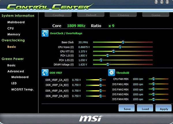 Разгон процессора через msi control center