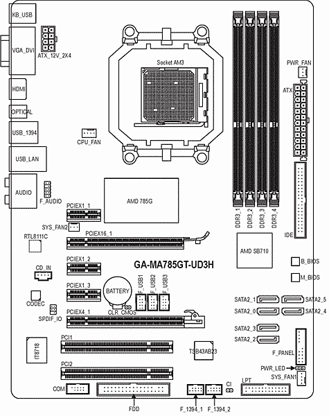 Gigabyte ga ma770 ds3 схема