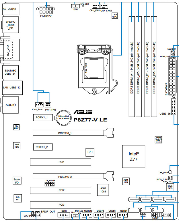 B85m g asus схема подключения