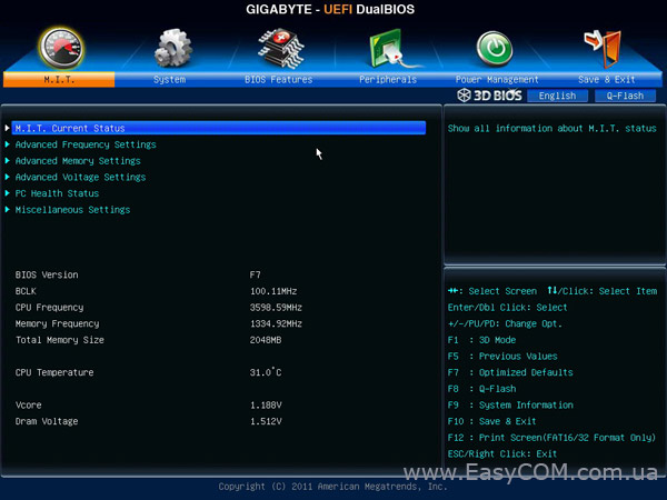 GIGABYTE GA-Z77P-D3 uefi bios