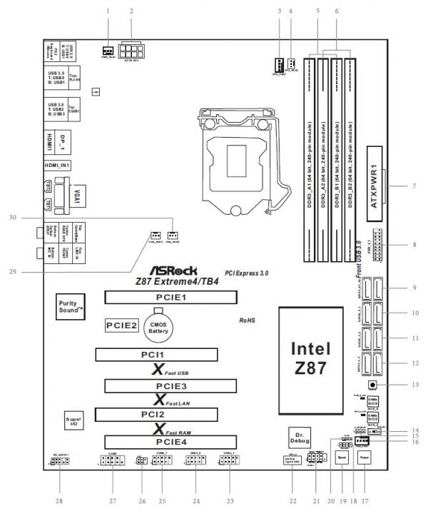 Материнская плата asrock схема