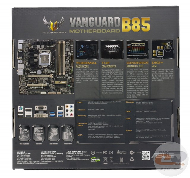 ASUS B85 VANGUARD