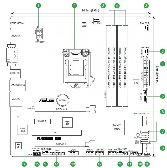 B85m g asus схема подключения