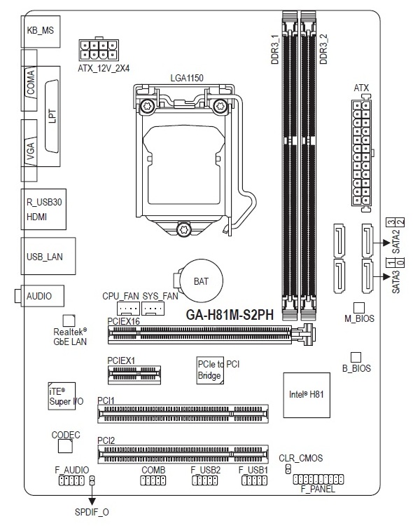 Ga h81m ds2 схема