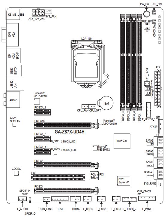 Ga z68p ds3 схема