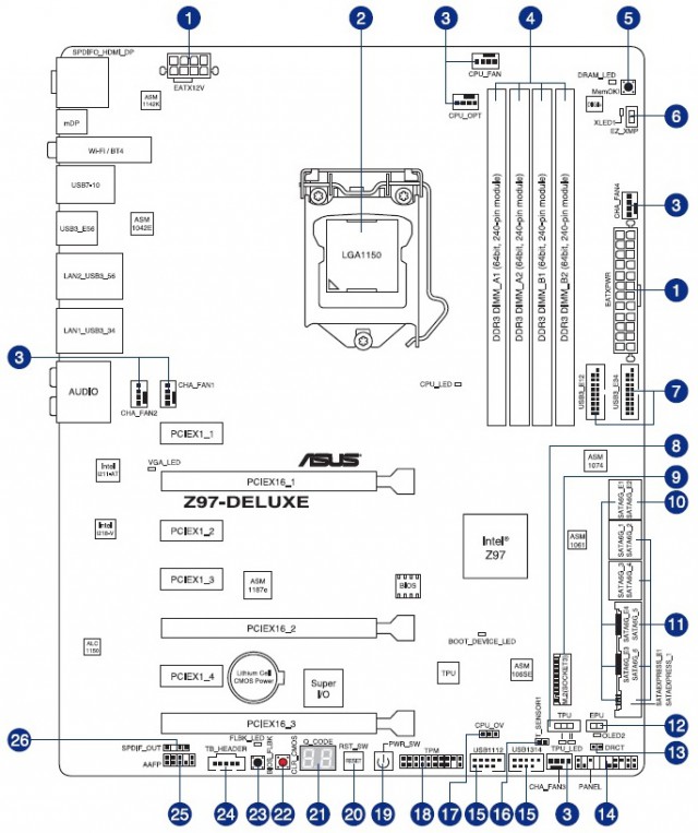 Asus m5a97 схема подключения