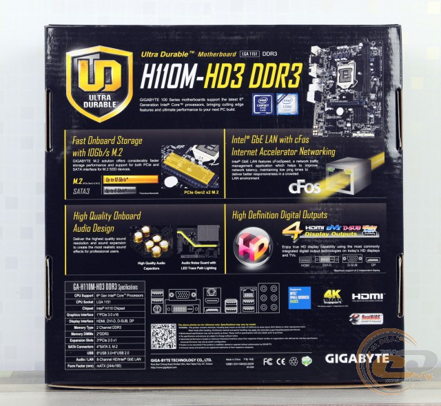 GIGABYTE GA-H110M-HD3 DDR3