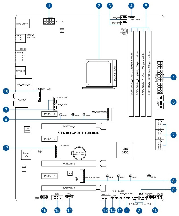 Asus prime b450 plus схема