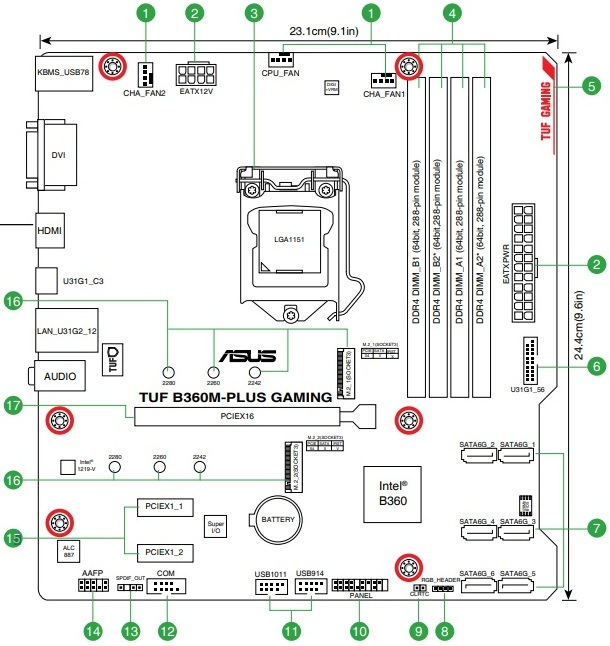 Asus tuf b450 plus gaming схема подключения