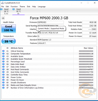 CORSAIR Force MP600 Gen4 PCIe x4 NVMe M.2 SSD