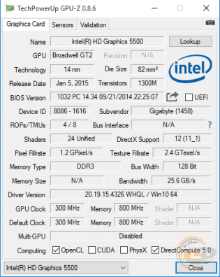 GIGABYTE BRIX GB-BXi3H-5010