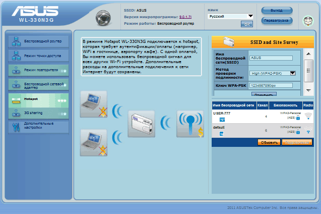 Asus wl 330n3g настройка