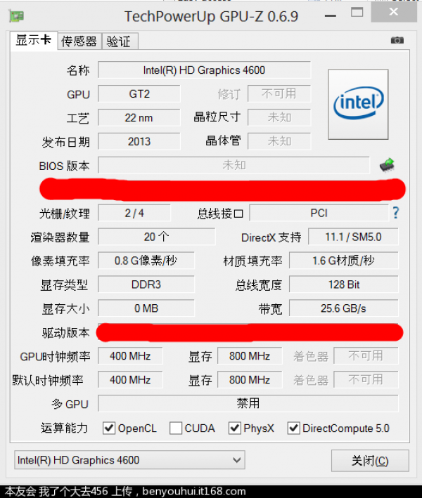 Intel graphics 4600. HD Graphics 4600 GPU-Z.