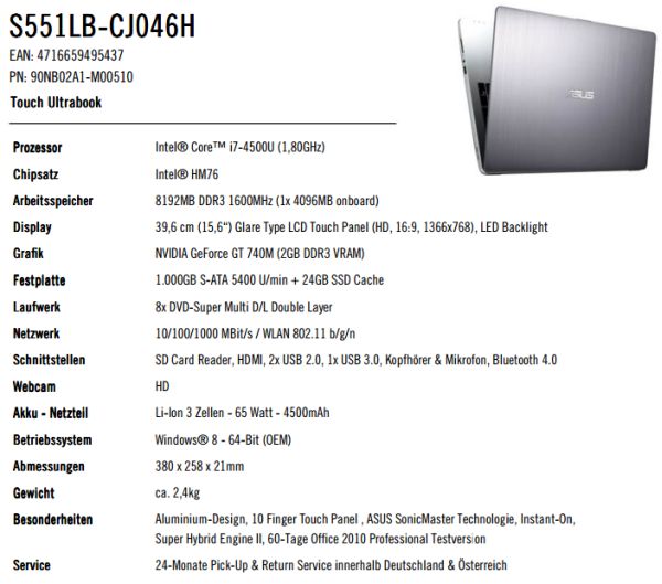 ASUS VivoBook S551