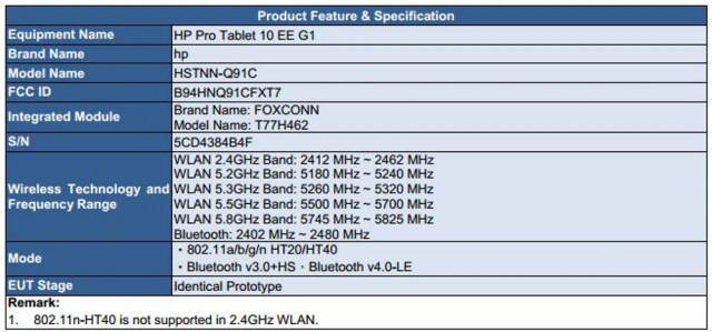 HP Pro Tablet 10 EE G1