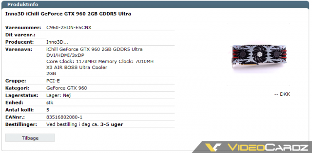 Inno3D GeForce GTX 960 OC Inno3D GeForce GTX 960 Air Boss Ultra