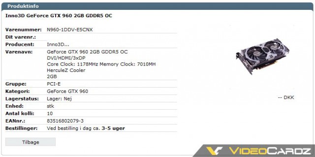 Inno3D GeForce GTX 960 OC Inno3D GeForce GTX 960 Air Boss Ultra