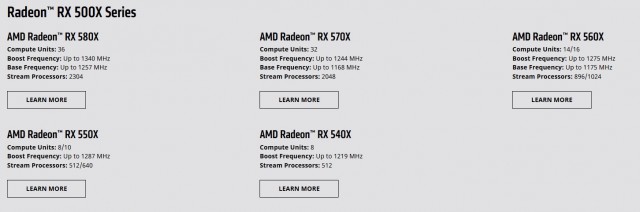 AMD Radeon RX 500X