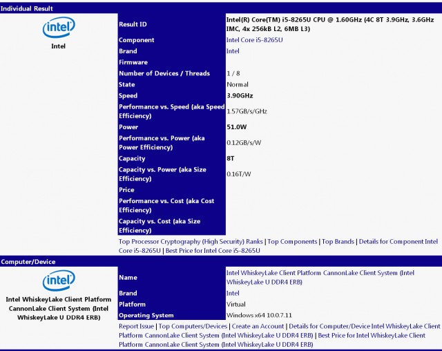 Intel Core i5-8265U Core i7-8565U