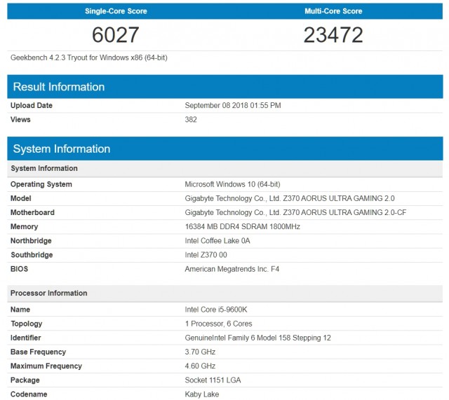 Intel Core i9-9900K Core i7-9700K Core i5-9600K