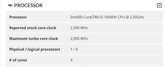 Intel Core i5-10500H