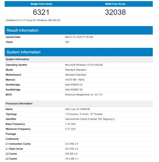 Intel Core i9-10980HK