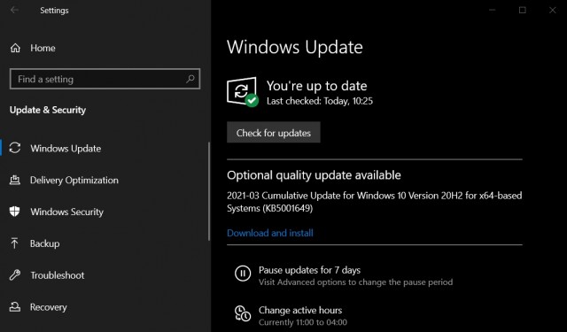 Windows 10 KB5001649