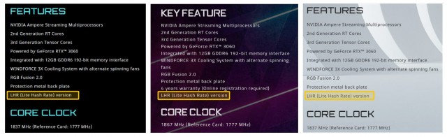 GIGABYTE GeForce RTX 3060 Lite Hash Rate