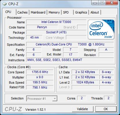 Intel Celeron Dual-Core T3000