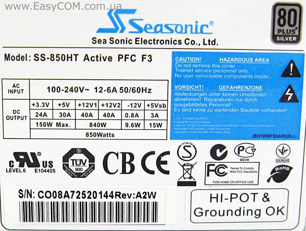 Seasonic SS-850HT Active PFC