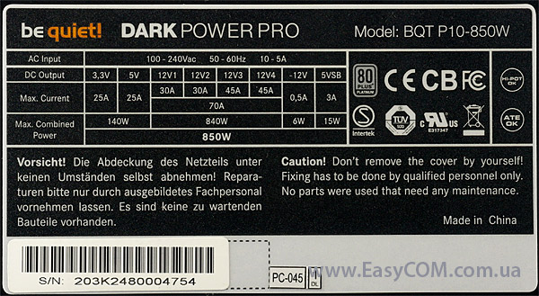 be quiet! DARK POWER PRO 10 850W