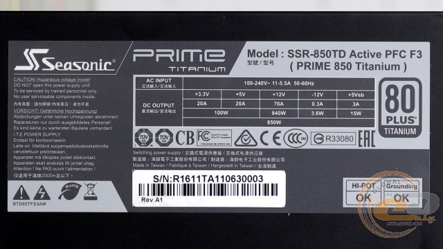 Seasonic PRIME 850 W Titanium (SSR-850TD)