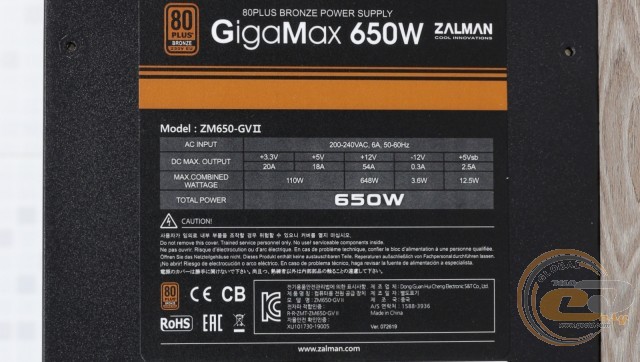 Блок питания zalman gigamax gvii 650w обзор