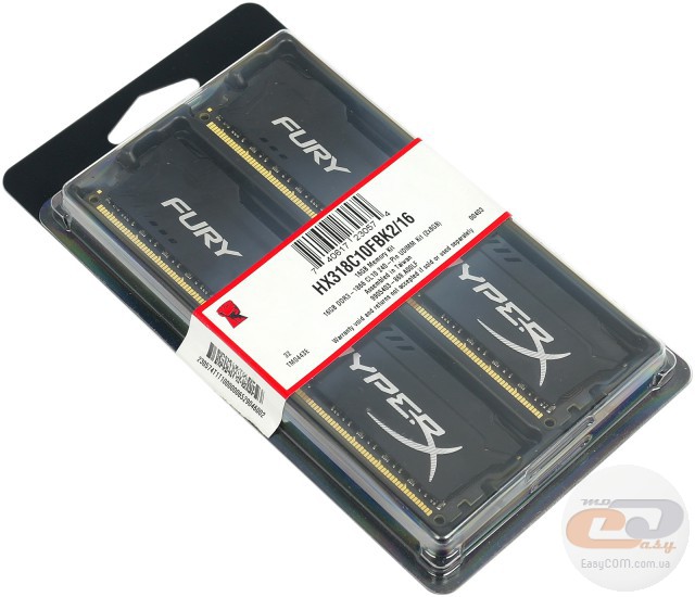 DDR3-1866 Kingston HyperX FURY HX318C10FBK2/16