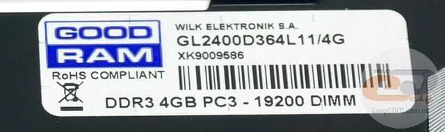 GOODRAM LEDLIGHT DDR3-2400 GL2400D364L11/4G